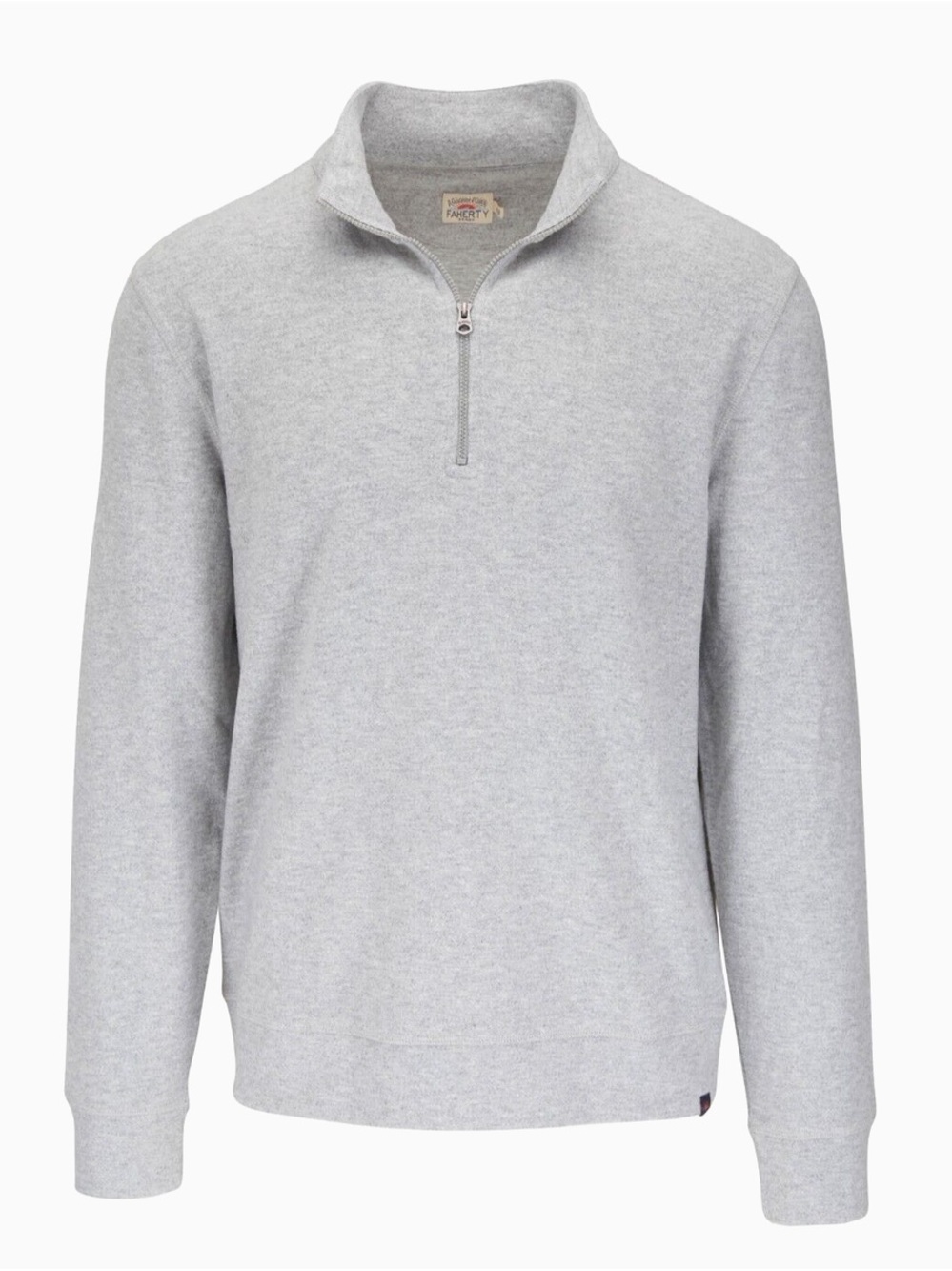 Faherty Men's Heather Gray Half-Zip Sweater
